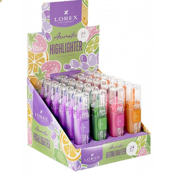 Маркер текстов. LOREX Aromatic 1-3,5 мм ассорти пастель скошенный прозрачный корпус дисплей