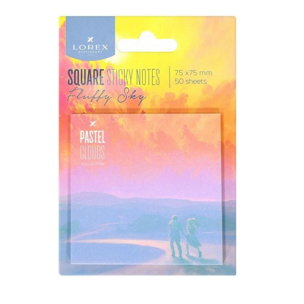 Блок самоклеящ. LOREX FLUFFY SKY 75х75 мм 1 шт 50 л. ассорти 1 цв.