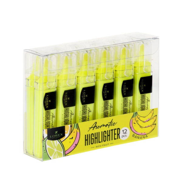 Маркер текстов. LOREX Aromatic 1-3,5 мм желт. неон скошенный прозрачный корпус 1 шт
